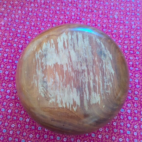 MCM Blair Hawaii Koa Wood Serving Bowl 2 Spoons Signed Midcentury Vintage Acacia - Picture 8 of 12